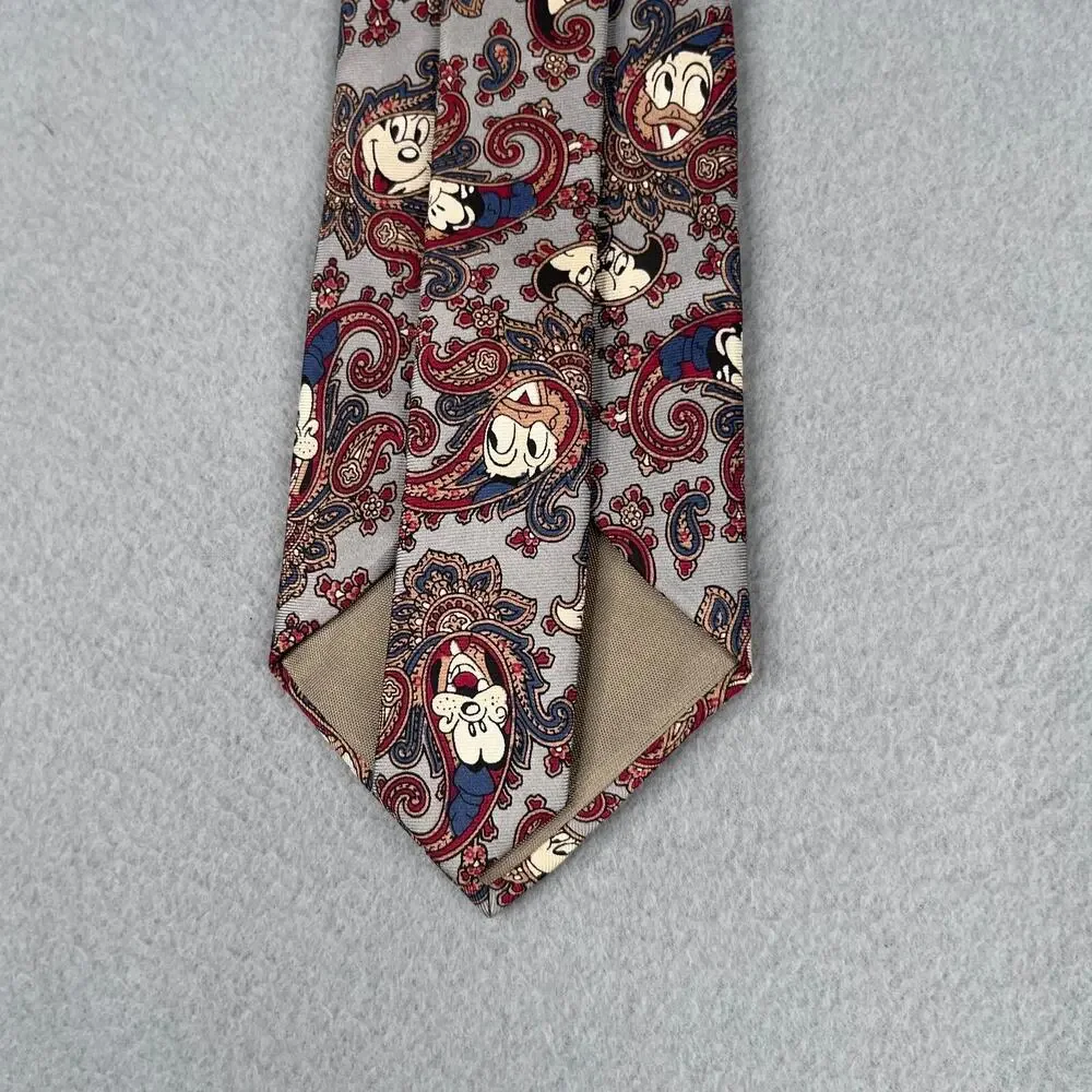 Balancine Disney The Tie Works Necktie Paisley Mickey Silk Made In USA Mens Tie